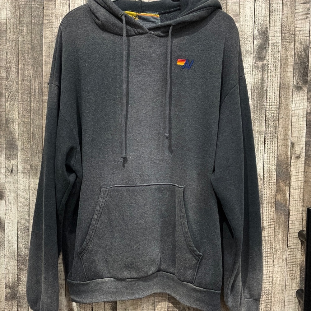 AVIATOR NATION UNISEX FADED HOODIE/GRAY …SMOKE